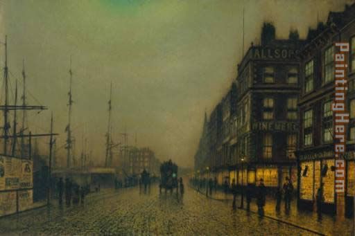 Liverpool Quay by Moonlight painting - John Atkinson Grimshaw Liverpool Quay by Moonlight art painting